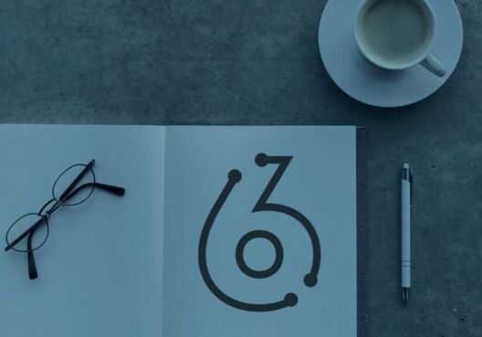 Illustrative design of number 6 drawn on notebook